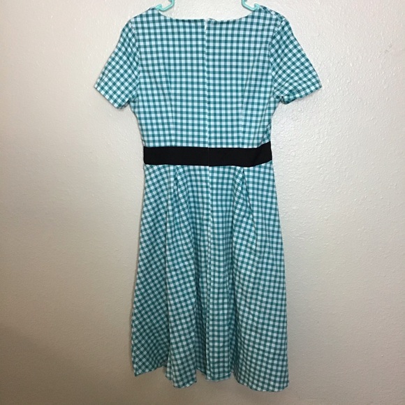 Vintage Blue Plaid Dress - Picture 8 of 8